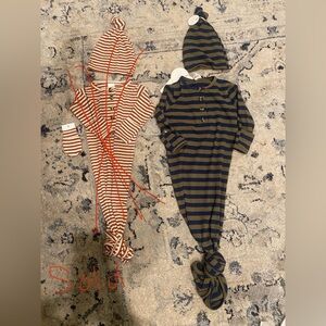 NWT Lou lou & co knotted baby gown w/hat